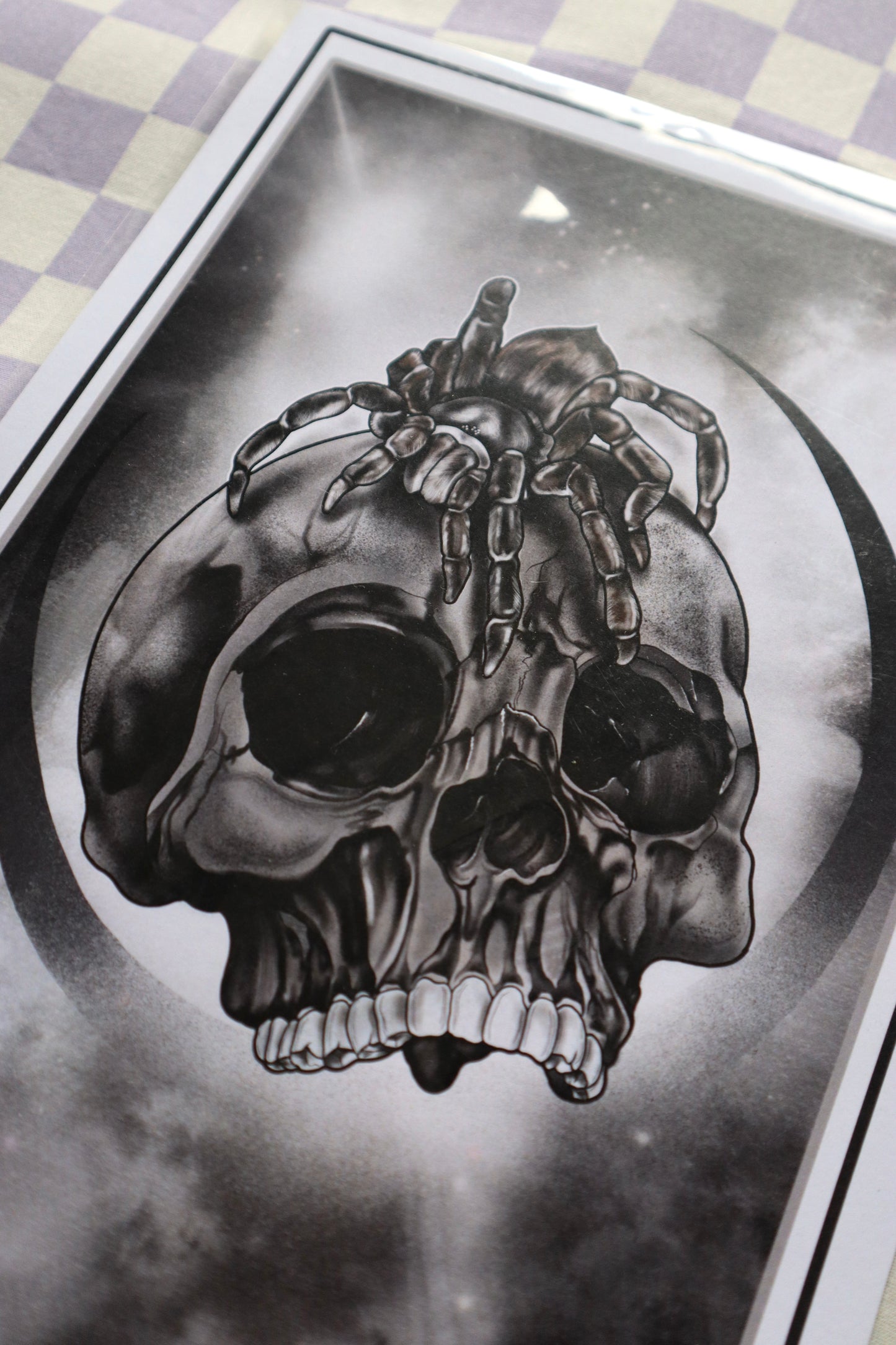 Skull and Spider Art Print